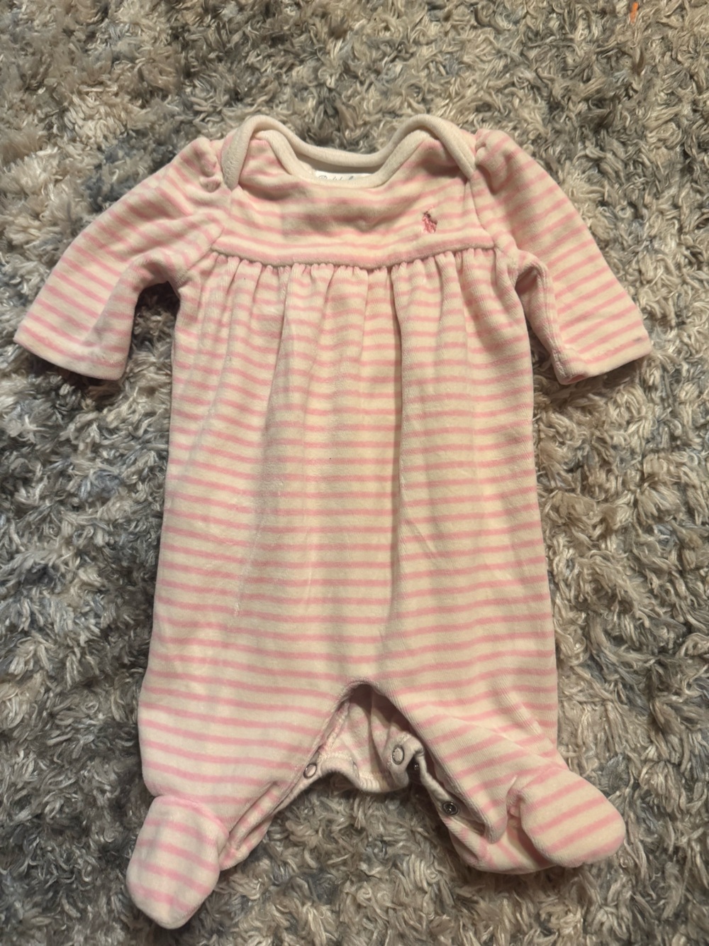 Polo by Ralph Lauren Pink and White Striped Baby outift - so soft and precious!